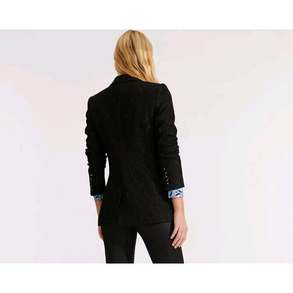 Veronica Beard Black Ashburn Jacket Lace Blazer Size 6 - Picture 2 of 13